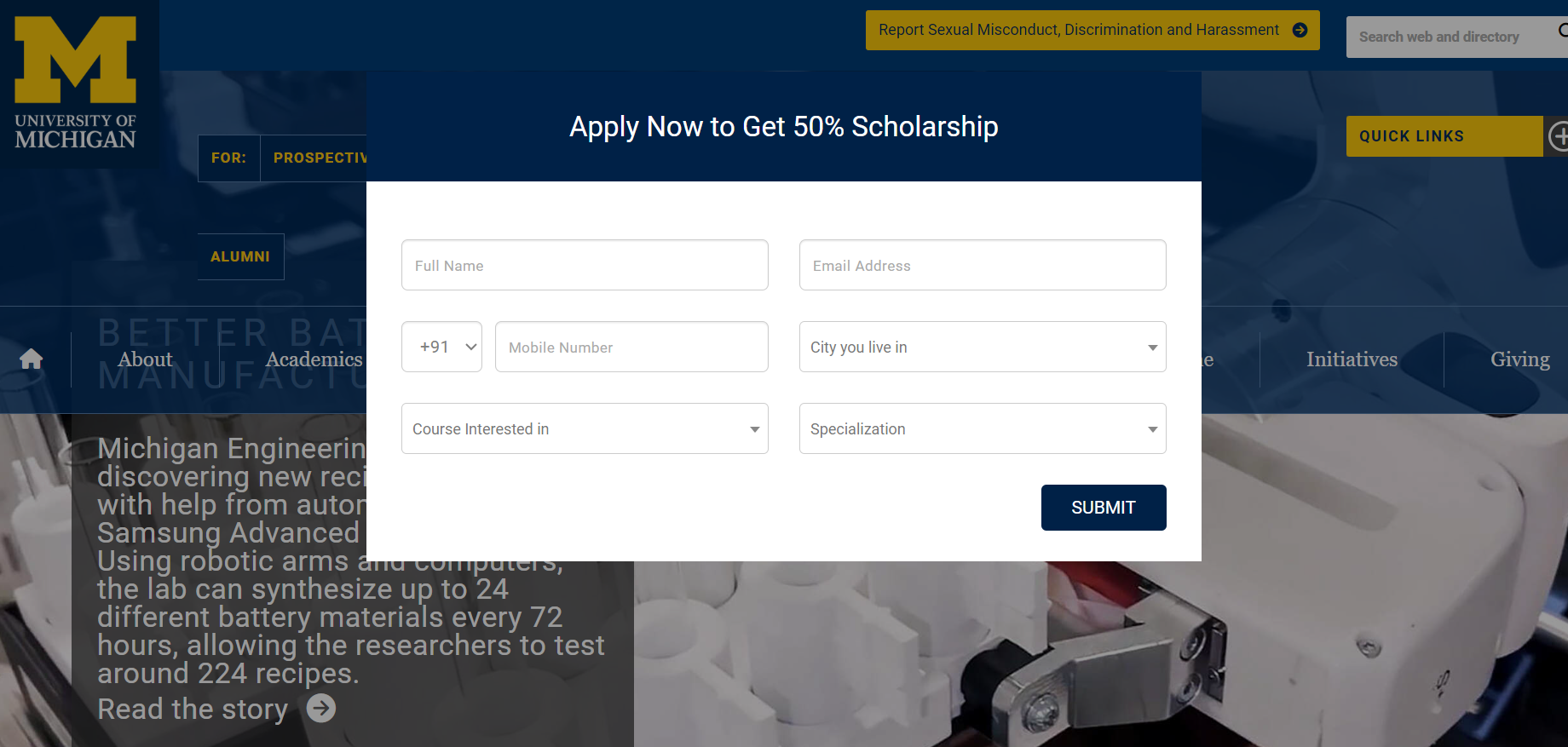 University of Michigan - higher-education-email-marketing