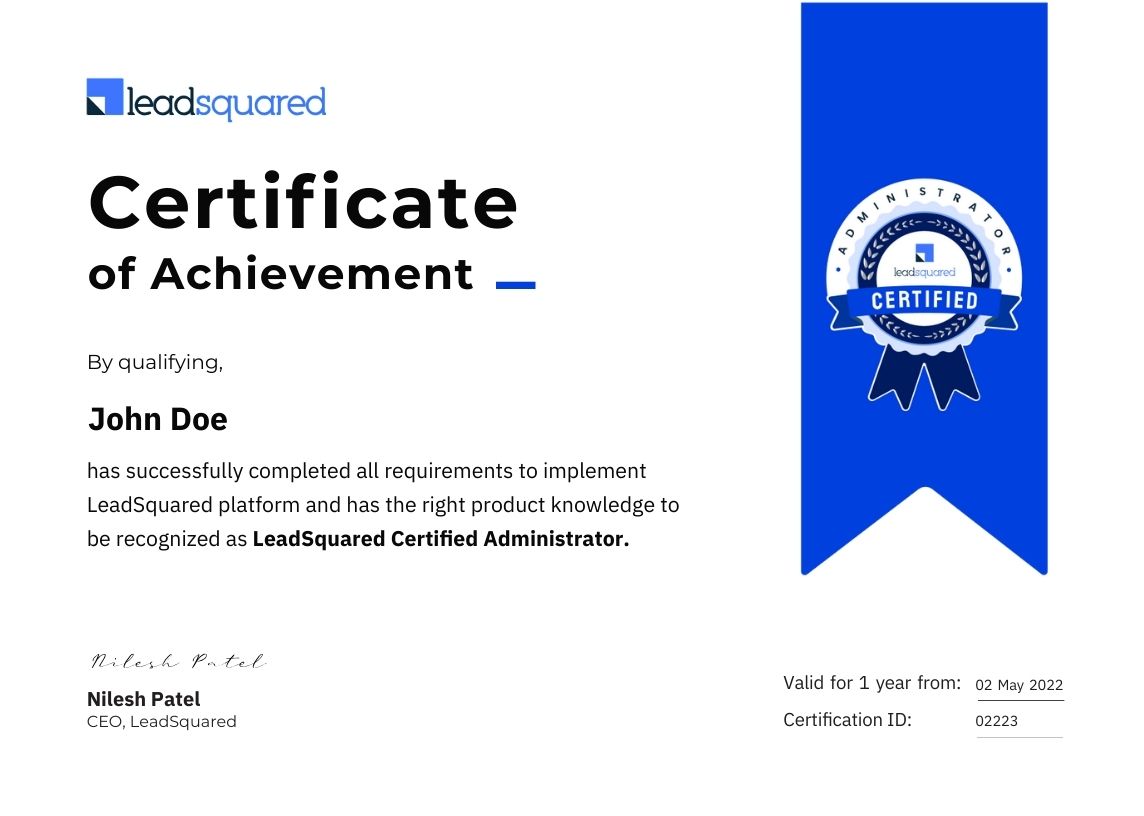 adminstrator certificate