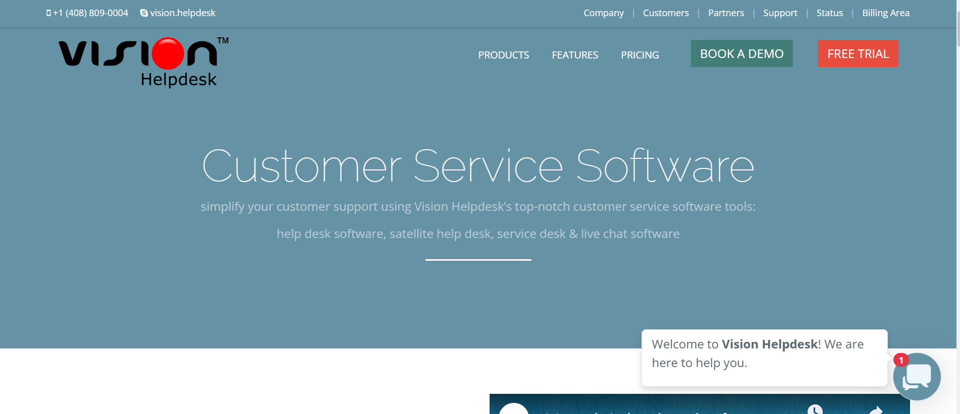 Vision helpdesk customer service software