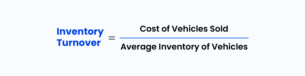 Inventory turnover formula - automotive kpi