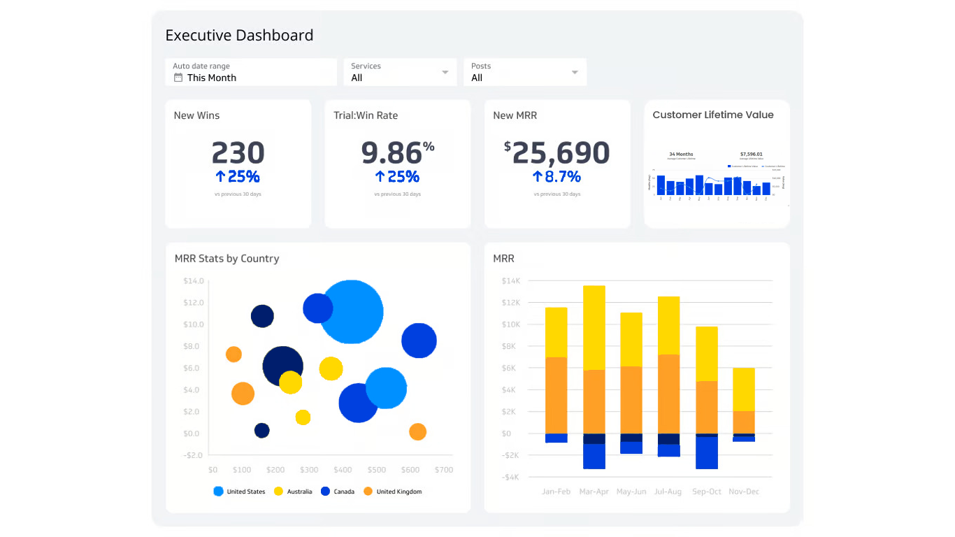 sales executive dashboard - operational kpis