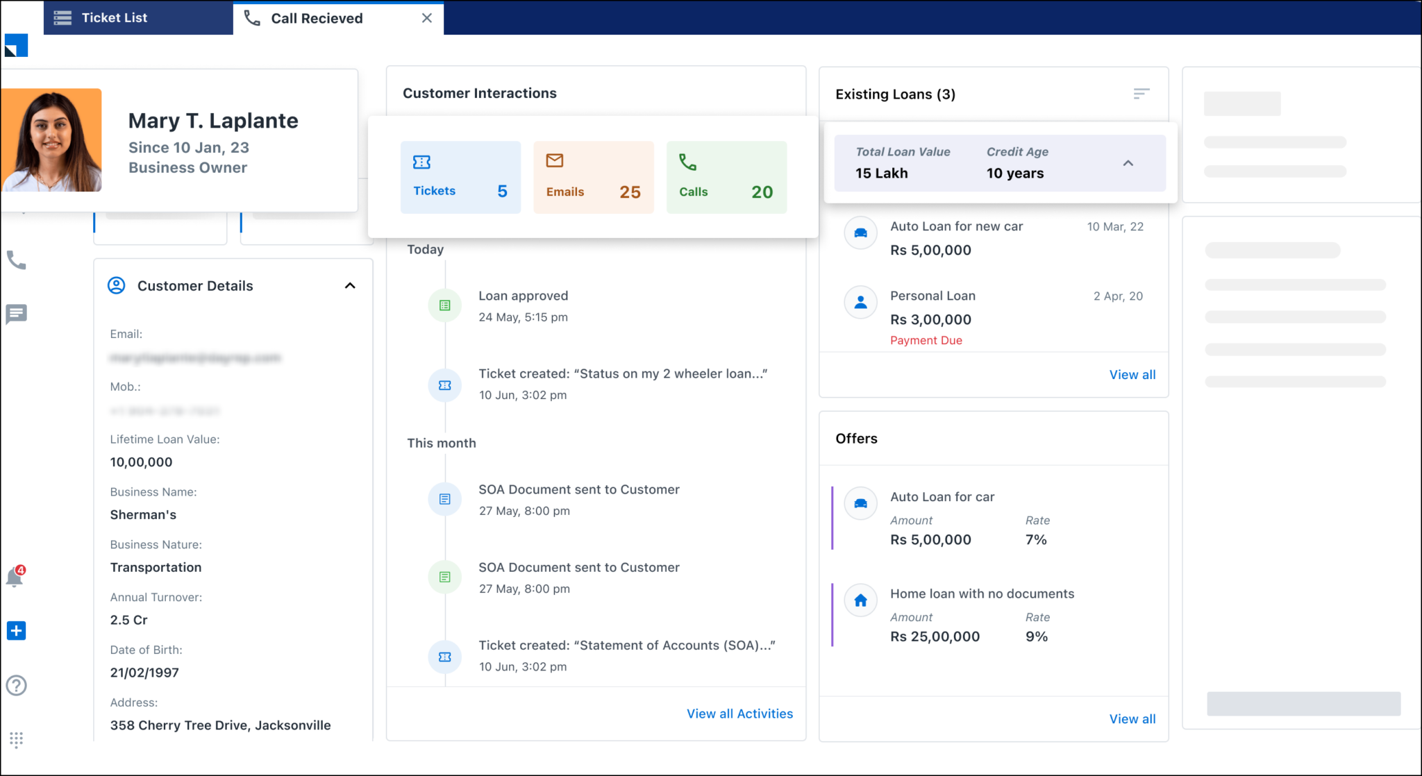 Service CRM - service lifecycle management